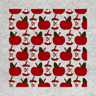 Apples and Apple Cores | Red Apples | Apple Pattern T-Shirt